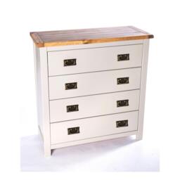 Rackhams Argenta 4 Drawer Chest of Drawers Bras Drop Handle - Light Grey - thumbnail 3