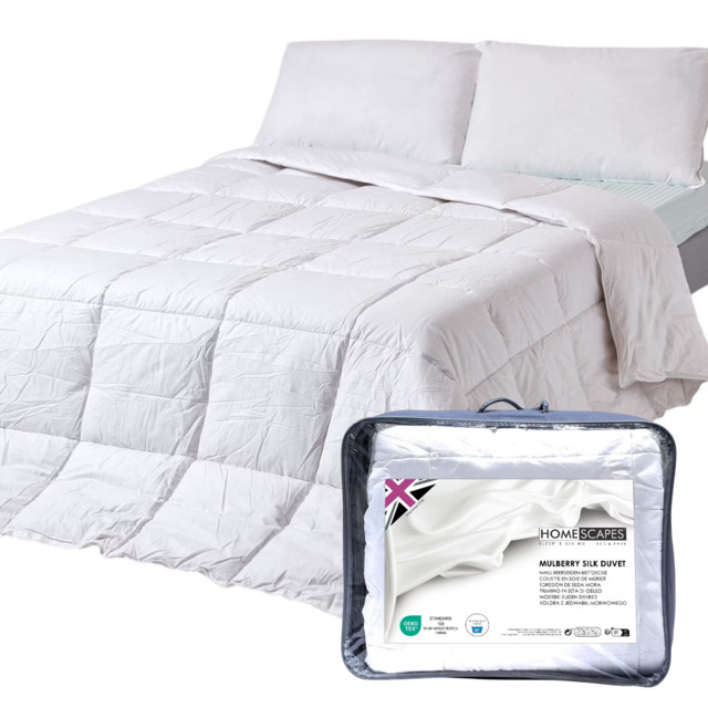 Rackhams 4.5 Tog Duvet Luxury Mulberry Silk for Spring or Summer Lightweight Hypoallergenic - Double - image 1