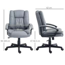 Rackhams Office Chair, Computer Desk Chair, Mid Back Executive Chair with Adjustable Height and Swivel Rolling Wheels for Home Study, Light Grey - Light Grey - thumbnail 3