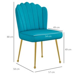 Rackhams Velvet-Feel Shell Accent Chair Home Bedroom Lounge - Pink - Velvet-touch Polyester, Steel - thumbnail 4