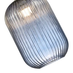 Rackhams Contemporary Chic Navy Midnight Blue Line Ribbed Glass Pendant Light Shade - thumbnail 5