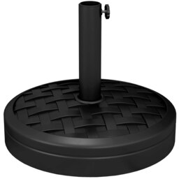 Rackhams 18kg Concrete Parasol Base with Rattan Effect Heavy Duty Umbrella Stand - thumbnail 2
