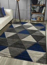 Rackhams Vision Carved Rug - 160 x 230 - Blue - thumbnail 1