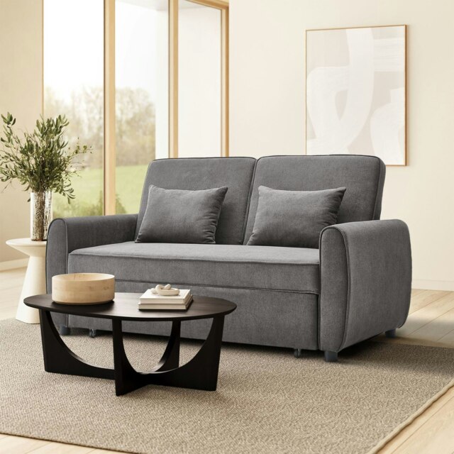 Rackhams 5ft Convertible Sofa Bed Grey Lounger - image 1