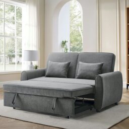 Rackhams 5ft Convertible Sofa Bed Grey Lounger - thumbnail 6
