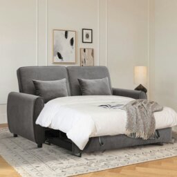 Rackhams 5ft Convertible Sofa Bed Grey Lounger - thumbnail 3