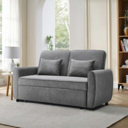 Rackhams 5ft Convertible Sofa Bed Grey Lounger - thumbnail 5