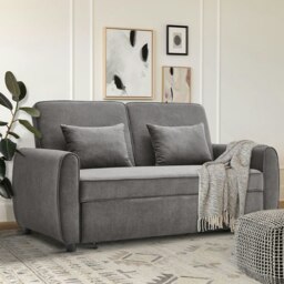 Rackhams 5ft Convertible Sofa Bed Grey Lounger - thumbnail 4
