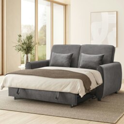 Rackhams 5ft Convertible Sofa Bed Grey Lounger - thumbnail 2