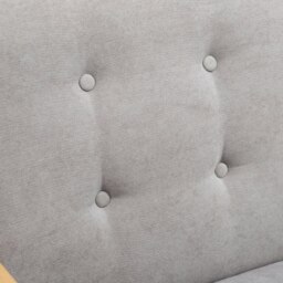 Rackhams Linen Rocking Chair Upholstered Seat Lounge Chair Grey - Natural Wood Runner - thumbnail 6