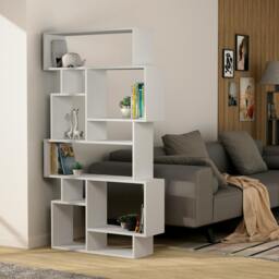 Rackhams Karmato Modern Bookcase Display Unit with 10 Compartments 168.5cm Tall - White