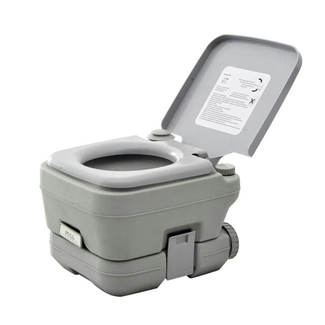 Rackhams 10L Plastic Portable Toilet - Grey - Grey - image 1