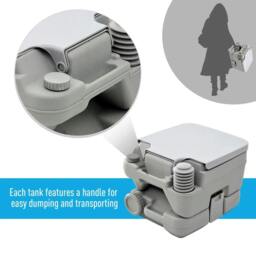 Rackhams 10L Plastic Portable Toilet - Grey - Grey - thumbnail 5