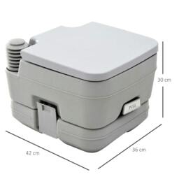 Rackhams 10L Plastic Portable Toilet - Grey - Grey - thumbnail 3
