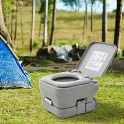 Rackhams 10L Plastic Portable Toilet - Grey - Grey - thumbnail 2