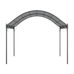 Rackhams 9ft Metal Arched Pergola with Shade Outdoor Dark Grey - thumbnail 5