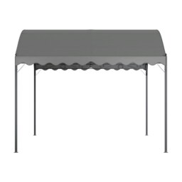 Rackhams 9ft Metal Arched Pergola with Shade Outdoor Dark Grey - thumbnail 6
