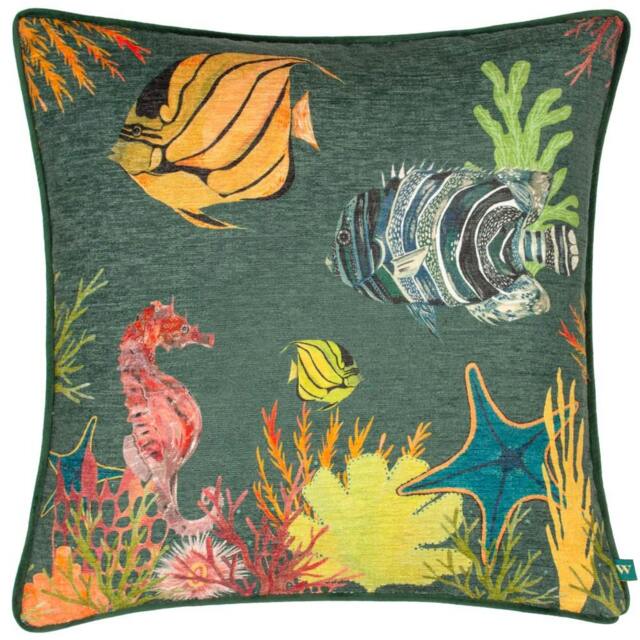 Rackhams Abyss Chenille Under The Sea Cushion Cover - Bottle - 43cm x 43cm - Bottle - 100% Polyester - image 1