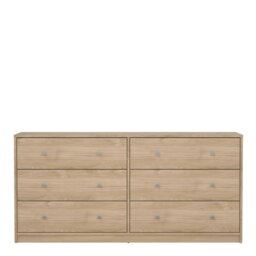 Rackhams May Chest of 6 Drawers (3+3) in Jackson Hickory Oak - Oak - Matt - Melamine - thumbnail 2