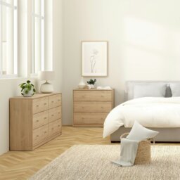 Rackhams May Chest of 6 Drawers (3+3) in Jackson Hickory Oak - Oak - Matt - Melamine - thumbnail 6