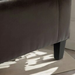 Rackhams Tufted Faux Leather Ottoman Bench Seat With Storage Brown - thumbnail 5