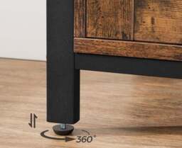 Rackhams Rustic Sideboard Buffet Table with Glass Doors – Storage Cabinet with Adjustable Shelves - thumbnail 5