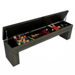 Rackhams 7-In-1 Games Table & Storage Benches x 2 - Grey - thumbnail 4