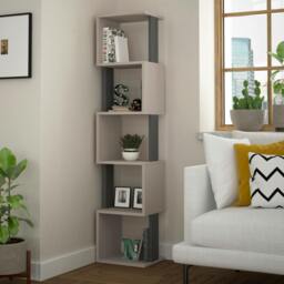Rackhams Piri 5 Tier Tall Freestanding Bookcase (H) 161cm - White - thumbnail 2