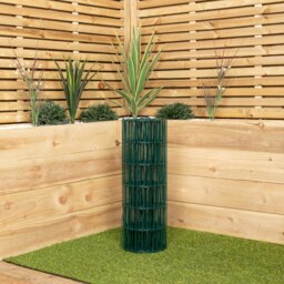 Rackhams 10m x 60cm of Green PVC Plastic Coated Metal Garden Border / Fence - Trellis and Screening - thumbnail 3