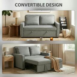 Rackhams 2 Seater Sofa Bed Click Clack Pull Out Sofa Bed for Living Room Grey - thumbnail 4