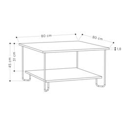 Rackhams Marbo Coffee Table with Open Shelf Modern Multipurpose Design H 45cm - Ancient White - thumbnail 5