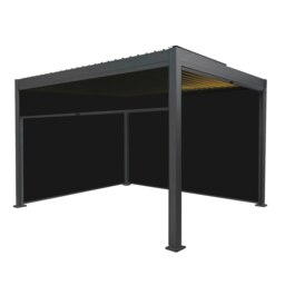 Rackhams Aluminium Pergola With Anthracite Blinds & LED Lights - 3m x 4m - thumbnail 1
