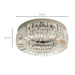 Rackhams Crystal Ceiling Light Modern Chandeliers for Living Room Bedroom Silver - thumbnail 3