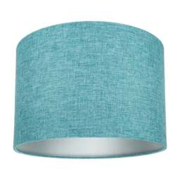Rackhams Contemporary and Sleek 10 Inch Teal Linen Fabric Drum Lamp Shade 60w Maximum