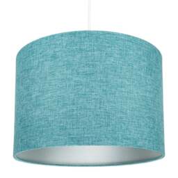 Rackhams Contemporary and Sleek 10 Inch Teal Linen Fabric Drum Lamp Shade 60w Maximum - thumbnail 6