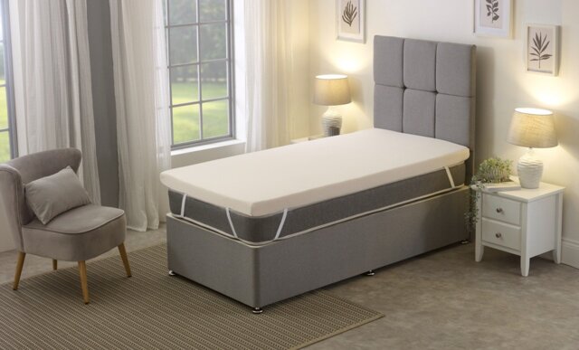 Rackhams European Double Memory Foam Mattress Topper - 2.5cm Thick - White - 1 - 4ft Small Double Mattress (120cm x 190cm) - image 1