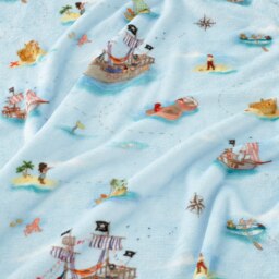 Rackhams Pirates Cosy Fleece Blanket Throw Blue - Blue - 150 x 200 cm - thumbnail 2