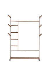 Rackhams Bamboo Clothes Rack with Bottom Shelf Shoe Clothing Storage Organizer - Brown - thumbnail 3