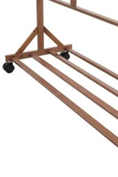 Rackhams Bamboo Clothes Rack with Bottom Shelf Shoe Clothing Storage Organizer - Brown - thumbnail 6