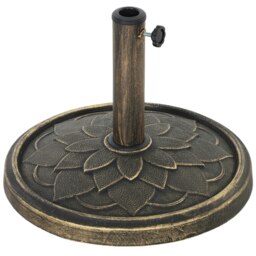 Rackhams 12kg Resin Garden Parasol Base, Heavy Duty Round Sun Umbrella Base for 32, 38, 48mm Umbrella Poles - Bronze Tone - thumbnail 2