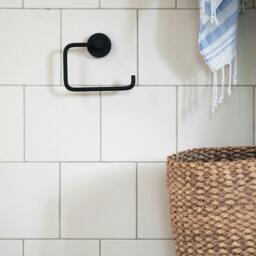 Rackhams Matt Black Toilet Roll Holder - thumbnail 2