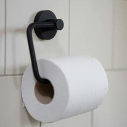 Rackhams Matt Black Toilet Roll Holder - thumbnail 3