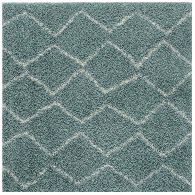 Rackhams Moroccan Duck Egg Blue Shaggy Rug - 850 - 120X120 cm