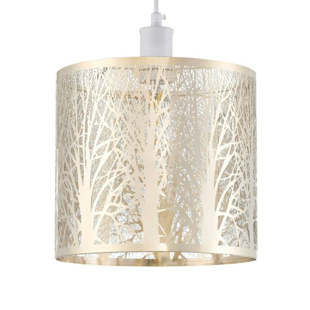 Rackhams Unique and Beautiful Brushed Gold Metal Forest Design Ceiling Pendant Shade - image 1