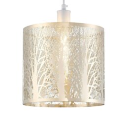 Rackhams Unique and Beautiful Brushed Gold Metal Forest Design Ceiling Pendant Shade - thumbnail 2