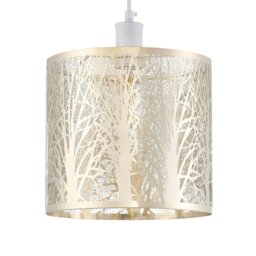 Rackhams Unique and Beautiful Brushed Gold Metal Forest Design Ceiling Pendant Shade - thumbnail 1