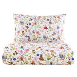 Rackhams Garden Friends Reversible Cotton Duvet Cover Set White - Double - White - thumbnail 6