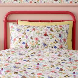 Rackhams Garden Friends Reversible Cotton Duvet Cover Set White - Double - White - thumbnail 3