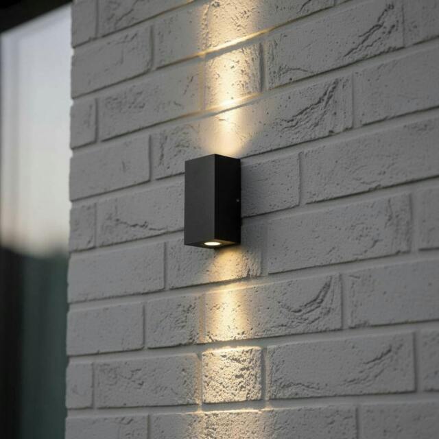 Rackhams 6 Watt LED Black Outdoor Up And Down Wall Light - image 1
