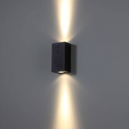 Rackhams 6 Watt LED Black Outdoor Up And Down Wall Light - thumbnail 2